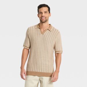Goodfellow & Co - Men's Short Sleeve Polo Collar Pullover Sweater -  Brown